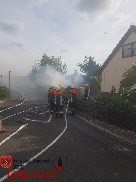 Brand einer Gartenhütte